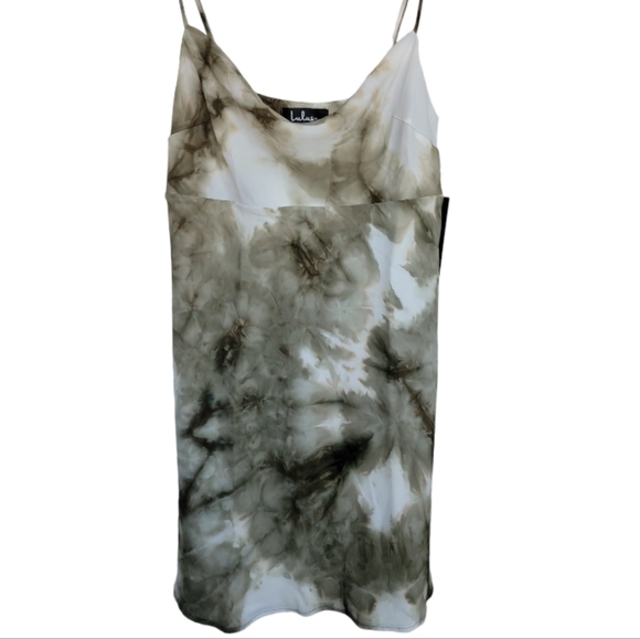 NWT Lulu’s Cool Vibes Mini Slip Dress Tie Dye Cowl Neck - Picture 8 of 9